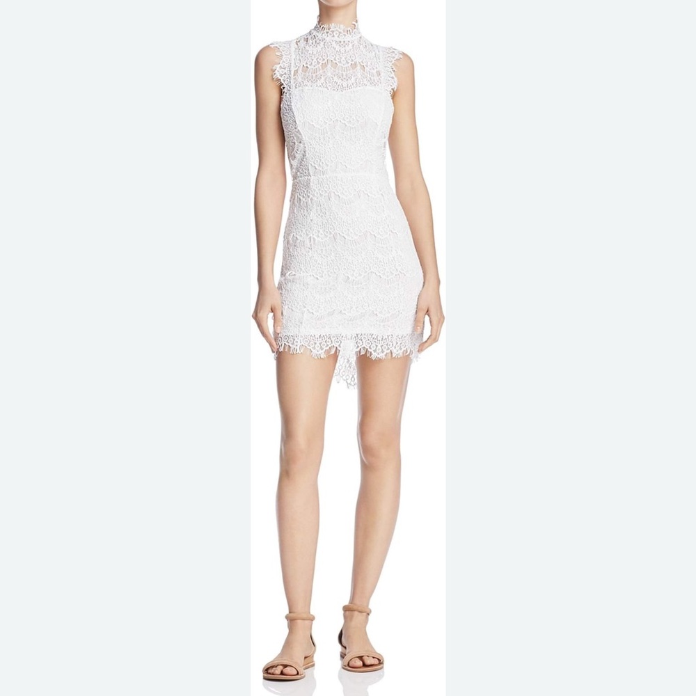 Free People White Lace Open Back Dress